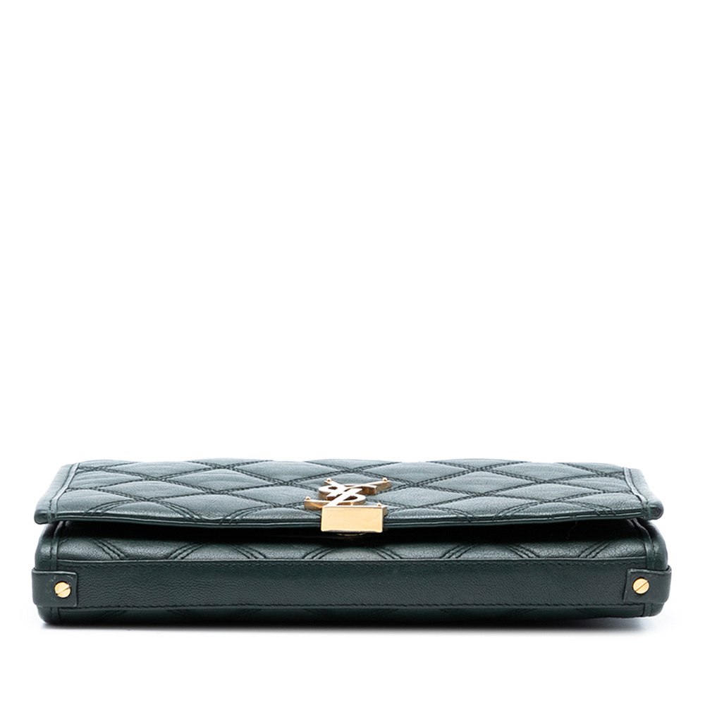Pre-Loved Saint Laurent Quilted Lambskin Diamond Becky Chain Wallet - Picture 3 of 7